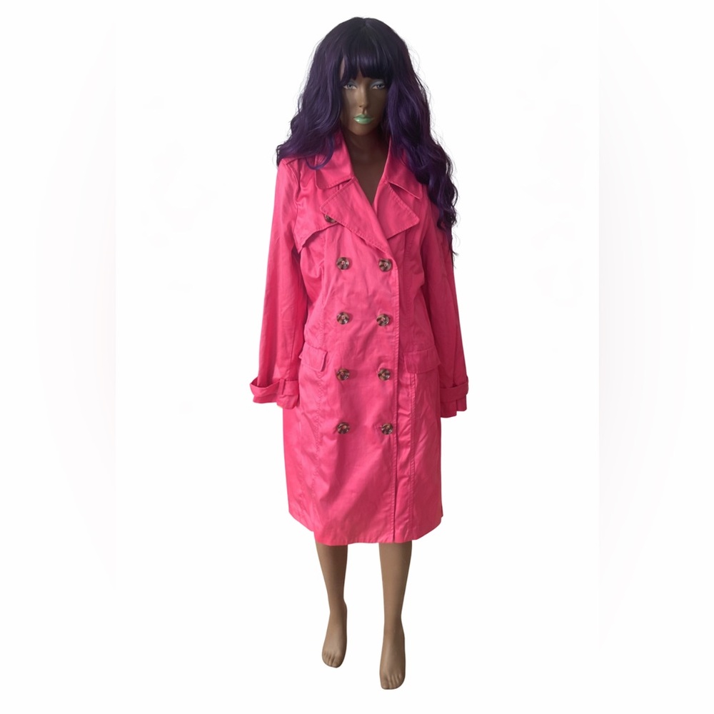 💗 Attention Hot Pink Trench Coat – XL 
Statement Jacket
